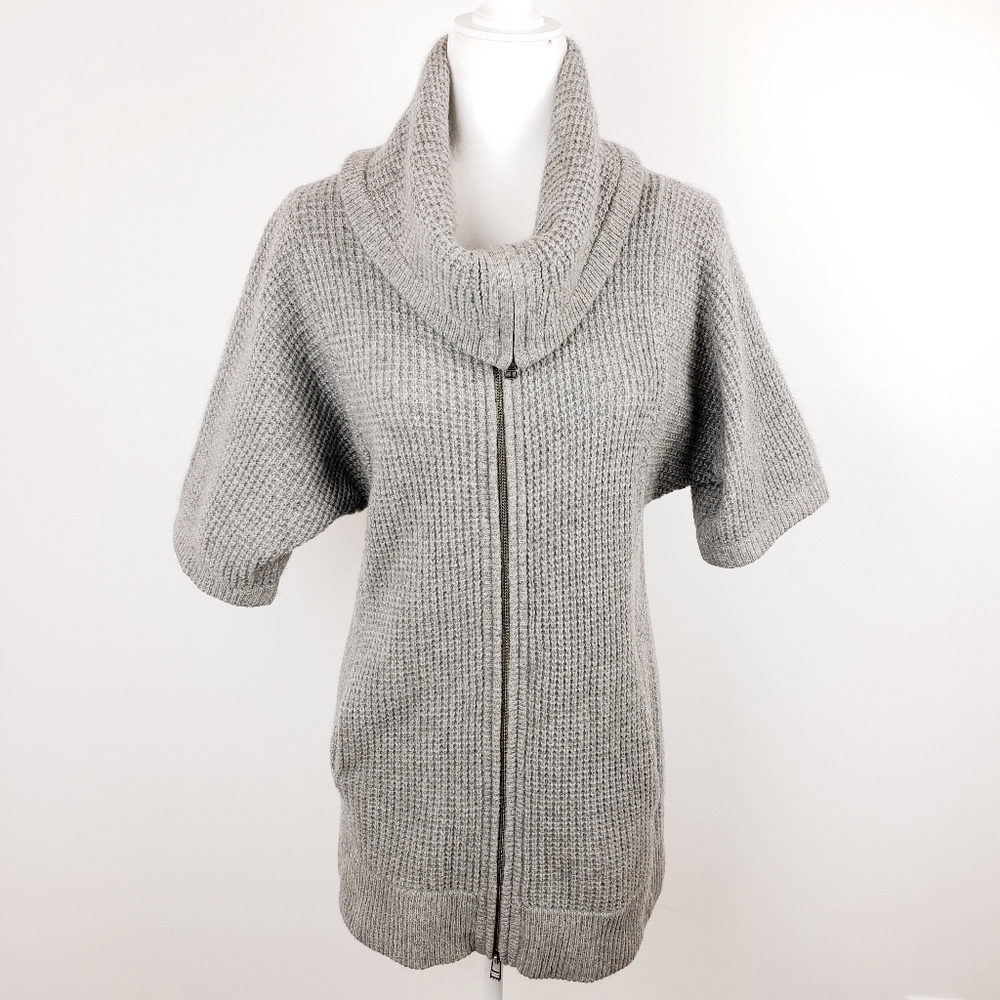 LORD & TAYLOR Grey Cashmere Cowl Neck Sweater sz S